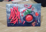 Hiasan Dindng Dapur Ruang Makan Motif Cabe Ukuran 30x20