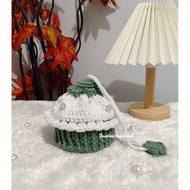 Knitted/ pouch, cupcake pouch,/ make up pouch, knitted cupcake pouch, cute/ pouch, handmade/ pouch