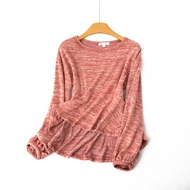 E52-2 Fall and Winter New Foreign Trade Womens Clothing Thin Brushed Color Sweater Burr Lantern Slee