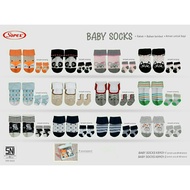 Sorex Brand Baby Socks, 4 Pairs, Size 6-12 Months