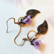 青古銅粉紫小馬蹄蘭耳環 EAR-008