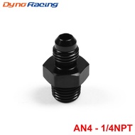 อลูมิเนียมตรงการใช้น้ำมันอะแดปเตอร์4AN AN4ชาย1/4 NPT Fitting สีดำ