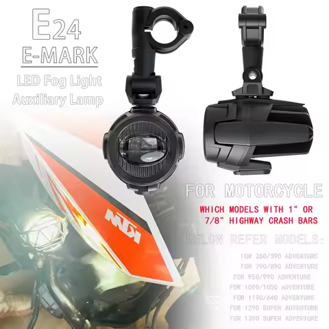 E24 LED Fog Lamp Auxiliary Lights For KTM 1390 1290 Super Adventure R 790 890 390 250 1190 1090 990 
