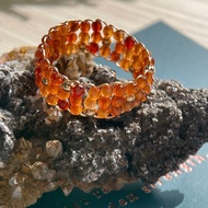 【禮物】編燼 。14kGF 美國注金・切面石榴石芬達石編織戒指