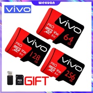 ♥Spot goods Give away Card reader+adapter♥COD original authentic Vivo Class 10 Micro SD Card Video Card 16GB 32GB 64GB 128GB 256GB 512GB Memory TF Card