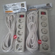 Pioline SNI 10 meter 5-hole cable plug extension plug heavy duty extension wire