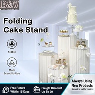 Folding Cake Stand Folding Cylindrical Dessert Table Round Paper Tube Stand Paper Cake Stand Tube St