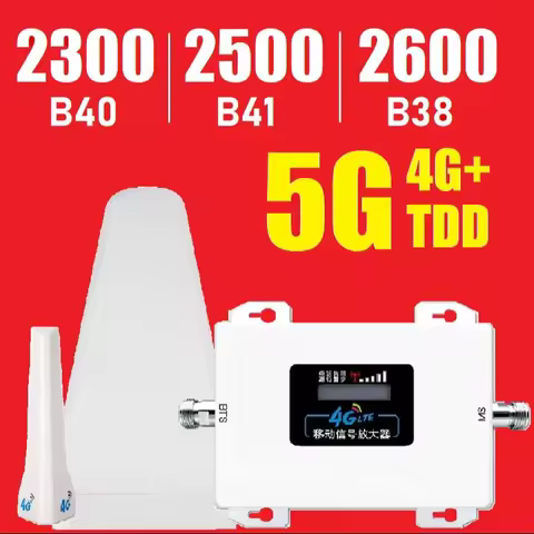 B41 B40 2300 2500 MHz LTE Cellular Amplifier Repeater Signal Booster with LOG Panel High Gain Antenn