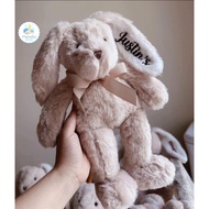 Soft Fur Rabbit Embroidered Baby Name On Request - Jellycat Teddy Bear Embroidered Name, Super Cute Children'S Hug Pillow