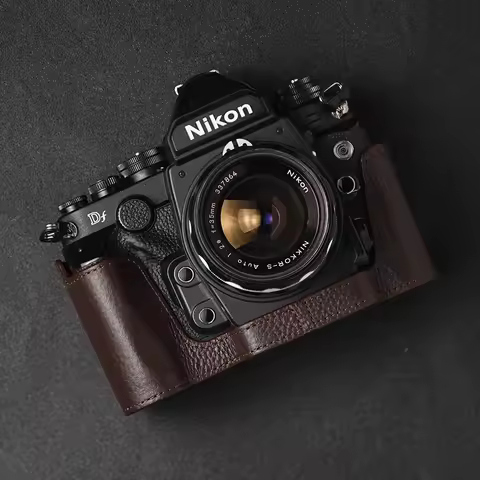 Genuine Real Leather Half Camera Case Bag Cover For Nikon DF Case F3/F2/F/FM2/FM3A Case Camera Bag P