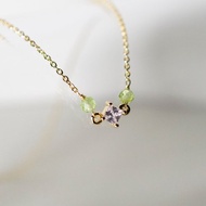 【Veverka】浮生 - 天然石項鍊 鋯石 橄欖石