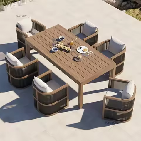 Outdoor Garden Chairs Villa Garden Waterproof Rattan Chair Set Hotel Homestay Outdoor Open-air Leisu