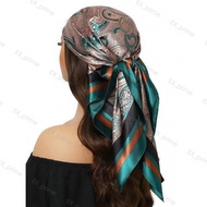 Retro Simulation Silk Small Silk Scarf 90cm Female Spring Autumn Decoration Scarf Square Scarf Thin 