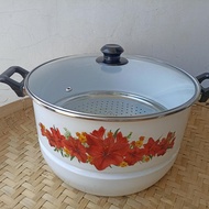 Panci Dandang Kukusan Besar Sarangan 3,5 kg 30,34 Cm Steamer Enamel