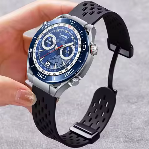 20mm 22mm Magnetic Buckle Sport Strap For HUAWEI WATCH Ultimate/Buds Silicone Band For Huawei Watch 