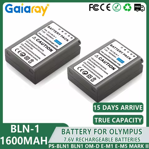 BLN-1 BLN 1 PS-BLN1 Battery 1600mAh Rechargeable Batteries for Olympus OM-D E-M1 E-M5 Mark II PEN-F 