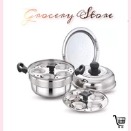 CHENNAI Stainless Steel 10 Idly Cavity Pot Steamer Pot With Steamer Plate Multi Kadai Idli Maker