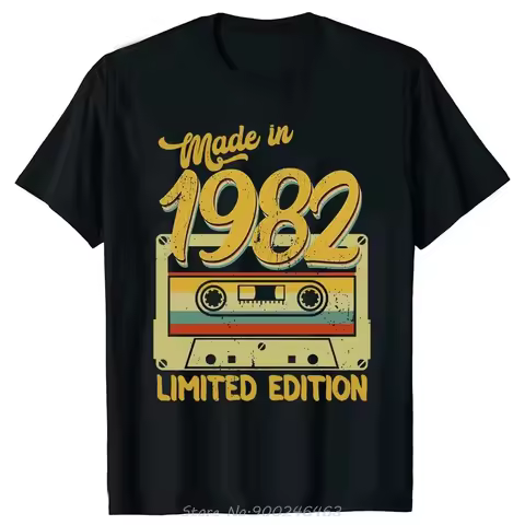 Funny Made In 1982 Limited Edition 42 Years Of Being Awesome T-shirt Summer Tshirt Birthday Womes T