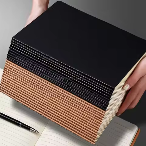 Portable A4/A5/B5 Notebook Kraft Cover Grid/Lined/Blank Diary Book Planner Notebook School/Office