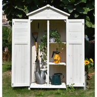 Litgrow Outdoor Solid Wood Storage Cabinet Garden Storage Shed Tool Cabinet Whiteor Waterproof Sunsc