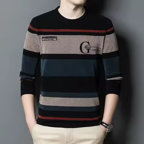 Customizable Striped Sweater MMY405143