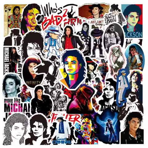 50Pcs Michael Jackson Graffiti Stickers Water Bottle Laptop Phone Bicycle Luggage Case Skateboard Ch