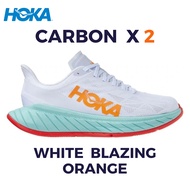 รองเท้าวิ่ง Hoka Carbon X 2 White  Blazing Orange Size36-45 รองเท้าผ้าใบผู้ชาย รองเท้าผ้าใบผู้หญิง รองเท้าวิ่งชาย รองเท้าวิ่งหญิง รองเท้ากีฬา รองเท้าออกกำลังกาย