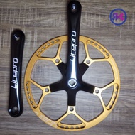 Crankset Litepro Chainring 56T With Guard Original Arm BCD 130mm Arm Length 170mm - Gold