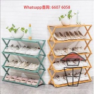 SR07 摺疊 多層幾何設計 楠竹製展示架/置身架/收納架 Portable/Foldable Wooden/Bamboo Rack 三至五層 不同長度 瞬間打開 收藏不佔空間