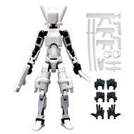 T13 Action Figure with Lots of Accessories,3D Printed Multi-Jointed Titan13 Figure,White Dummy 13 De