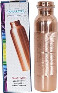 KALARATRI COPPER BOTTLE Pure Copper Water Bottle 34 Oz Copper Bottle Water with Lid – Ayurvedic Copper Water Bottle – Copper Water Vessel - Drink More Water Bottle – Large -Leak Proof - Smooth Finish