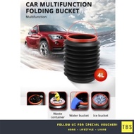 4L Black Multifunction Magic Car Foldable Folding Storage Container Barrel Trash Bin Dustbin Pail Bu