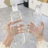 500/750 Ml Transparent Plastic Water Bottle With Time Scale, Creative Large-Capacity Leak-Proof Milk