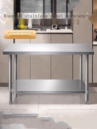 Stainless Steel Workbench Kitchen Special Operation Table Thickened Household Rectangular Table Doub