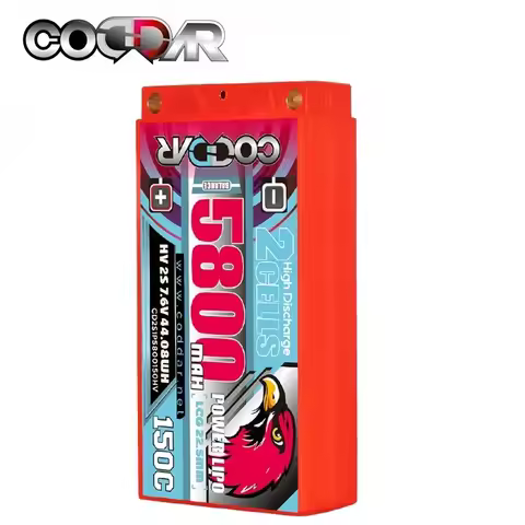 CODDAR 2S1P Shorty Battery 7.6V 5800MAH 150C LiHV Battery For 1:8 Racing Car Boat Drift RC Car Tank 