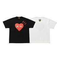 xReady Stock xxPlus Size Human Made x KAWS Joint Fashion Red Love Printed Casual Short Sleeve T-Shirt