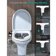 【WVH】-2X Bidet Attachment Ultra-Slim Toilet Double Nozzle Spiral Adjustable Water Pressure Non-Elect
