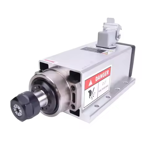 2.2kw ER20 Square Air Cooled Spindle Motor runout-off 0.01mm, 220V Spindle motor,4 Ceramic bearing,E