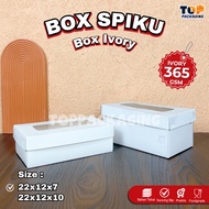 Spiku Box White Window BoxIVORY Food Packaging Sponge Cake Snack 365 GSM 22x12x7 22x12x10 cm