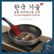 SALE 30CM Korean Maifan Stone Non-stick Wok with Cover Free Shovel Less Smoke Kitchen Cookware Pan Pot Non-Stick Pan