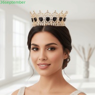 SEPTEMBER Princess Rhinestone Tiara, Shiny Vintage Baroque Crown, Luxury Hair Ornaments Alloy Round 