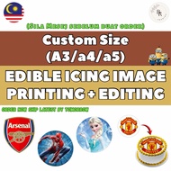(A3/A4/A5) Custom Edible Icing Image Printing + Edit [Halal] Icing Image for cake