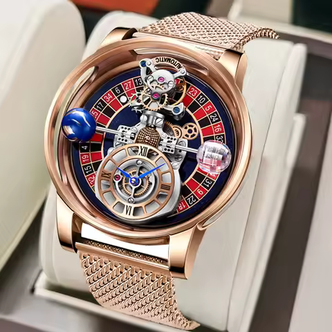 PINDU Design Celestial Series Russian Roulette Quartz Leather Watches Men Astronomical Casino Las Ve
