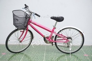 จักรยานแม่บ้านญี่ปุ่น - ล้อ 22 นิ้ว - มีเกียร์ - สีชมพู [จักรยานมือสอง]