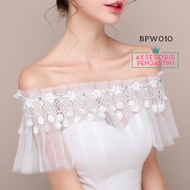 White Brocade Lace Bolero Wedding Accessories Bpw010