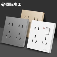 International Electrician 1-Gang 8-Hole Wall-Mounted Socket Panel, Concealed, 6/4/10-Hole, 6/2/4/6-H