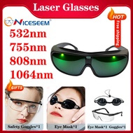 Laser Protective Glasses Industrial Safety Lenses UV IPI IR IPL FPV OD 1064nm 532nm Protector Protec