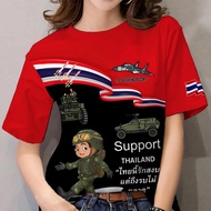 เสื้อยืดผู้หญิงท้องถิ่นไทยนี้รักสงบแต่ถึงรบไม่ขลาดเครื่องบินขับไล่ F16 ปกป้องประเทศไทย สีเสื้อยืดเด็