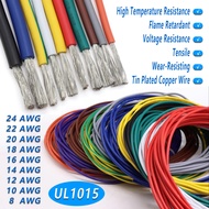 UL1015 Flexible Electronic Wire Stranded Cable 12/14/16/18/20/22/24 AWG PVC Tinned Copper Wires