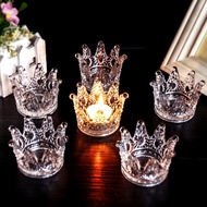 Clear Crystal Glass Crown Smoking Tobacco Cigar Ashtray Candle Holder